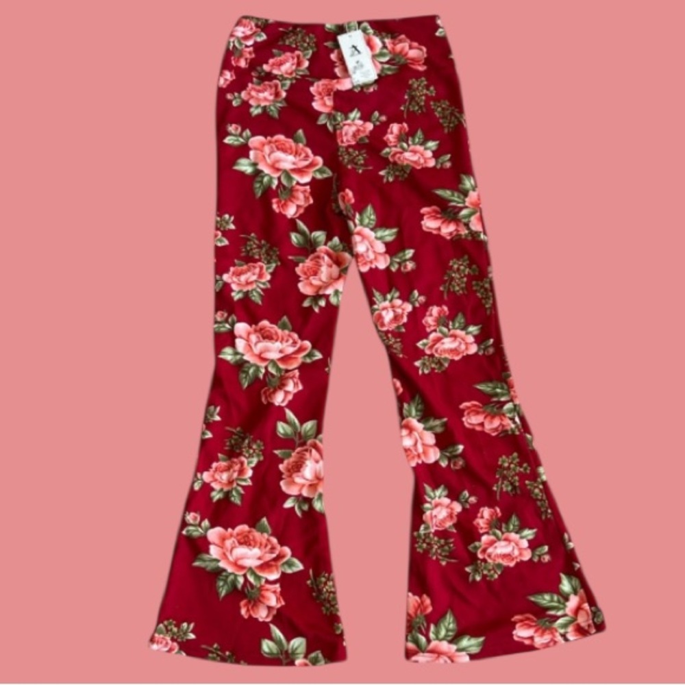 💗NWT! AZ GORGEOUS FLORAL FLARE BELL BOTTOM LEGGINGS! STRETCHY!